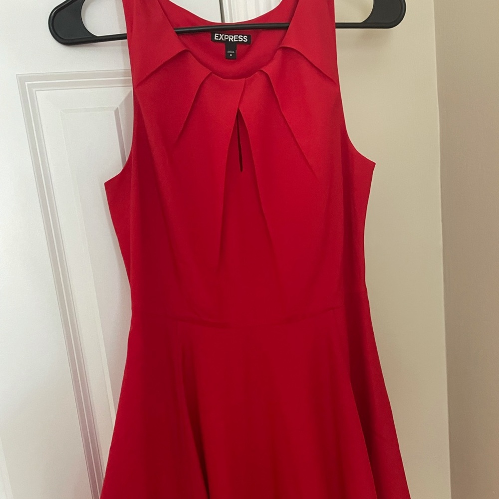 Red flare dress